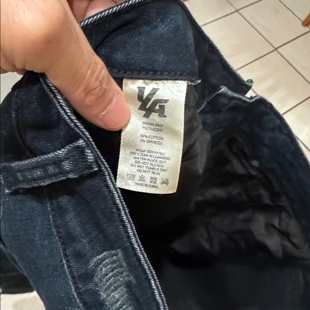Men's YoungLA dark blue Distressed Jeans size 32/30 - Picture 9 of 9